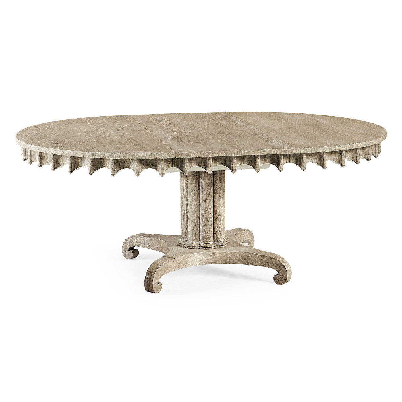 Longwood Round-to-Oval Grey Oak Dining Table 54