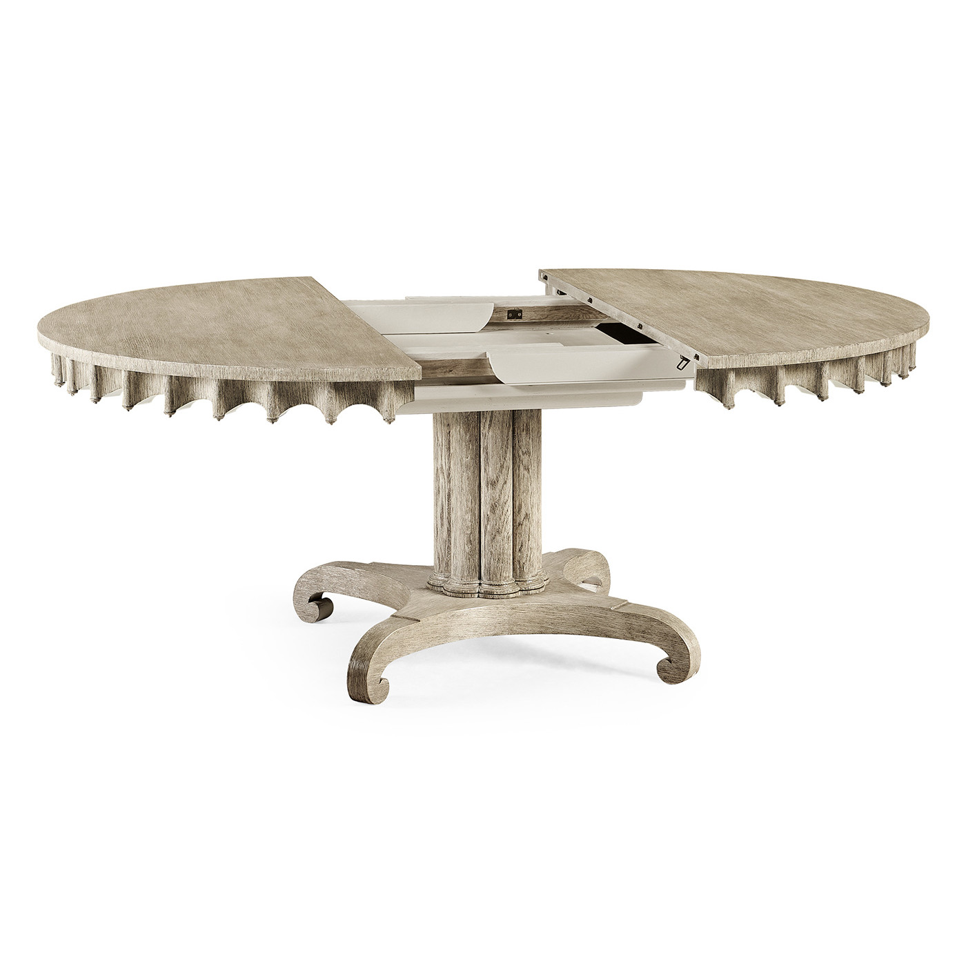 Longwood Round-to-Oval Grey Oak Dining Table 54