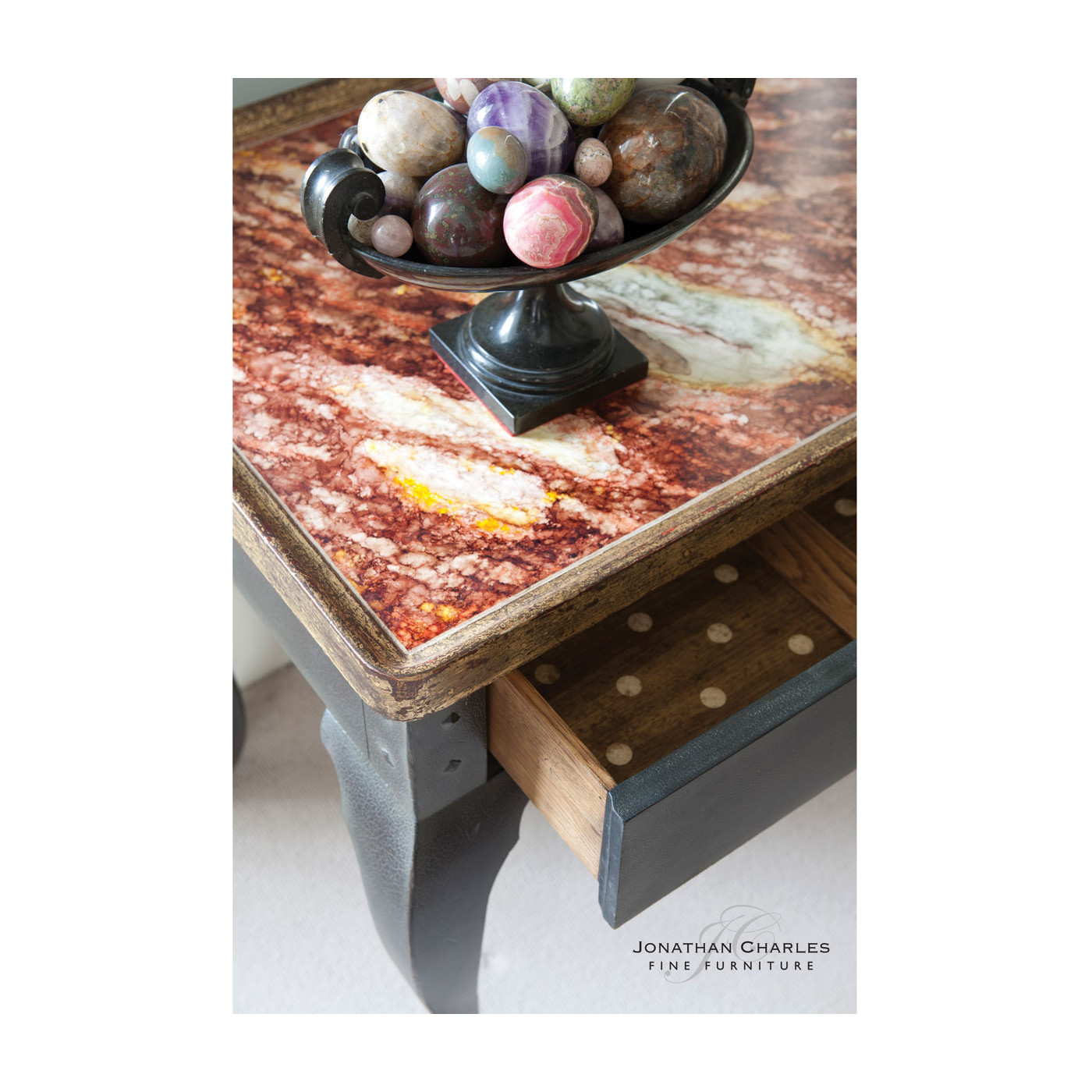 Hemsley table multi-marble