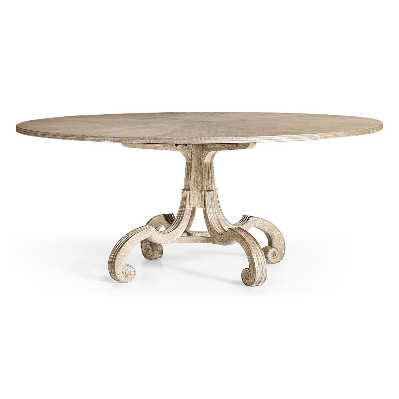Lacock Venetian White Oak Dining Table with Silver Gilding 71