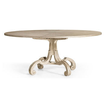 Lacock Venetian White Oak Dining Table with Silver Gilding 71