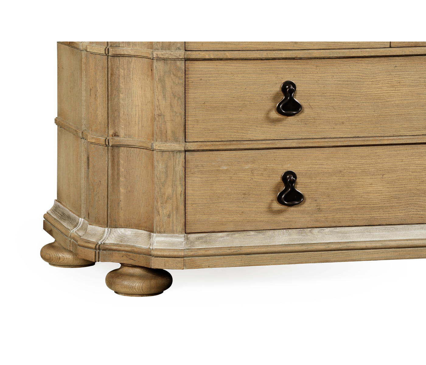 Oulton Vintage Oak Cabinet with Glass Doors & Glass Shelves