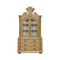 Oulton Vintage Oak Cabinet with Glass Doors & Wooden Shelves