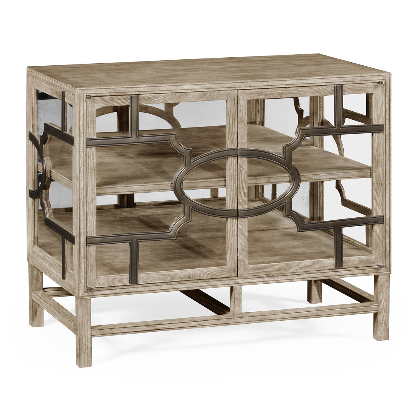 Hewlett Grey Oak Glazed Cabinet