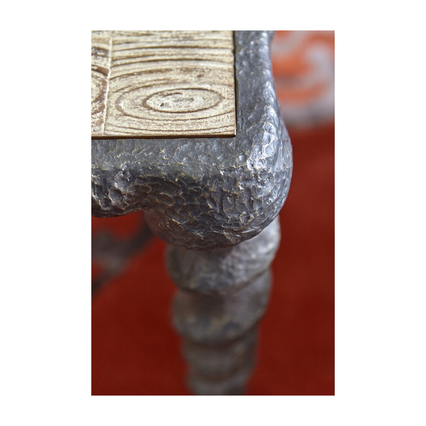 Karinta Antique Brass Coffee Table with Oyster Veneer Top