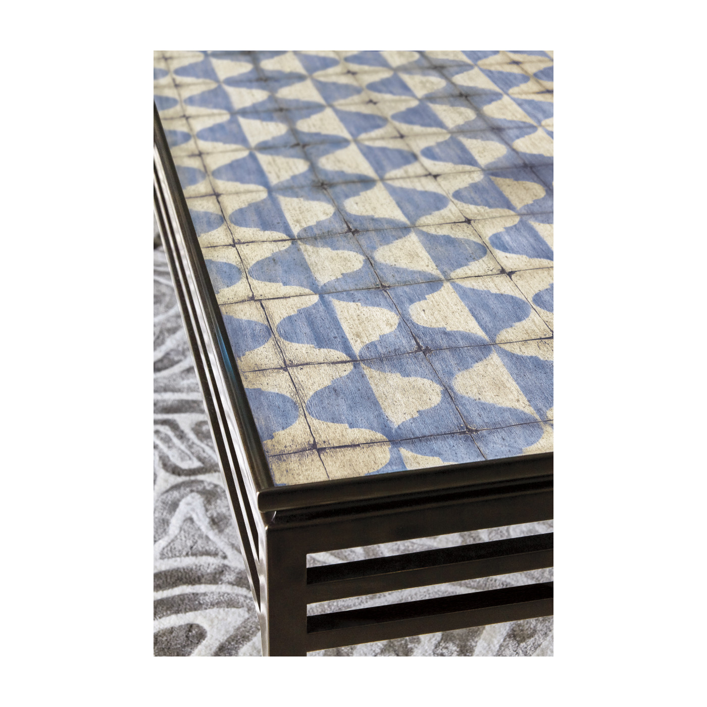 Haygrove White & Blue Marquetry Coffee Table