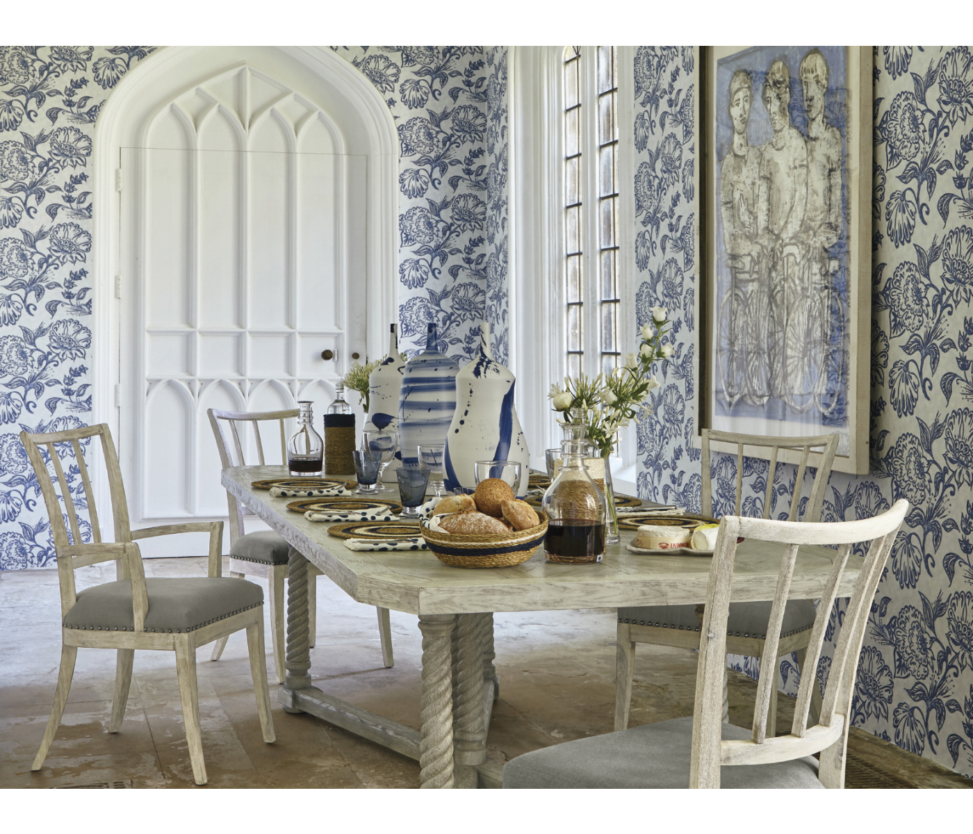 Lucillo Washed Acacia Carver Side Chair