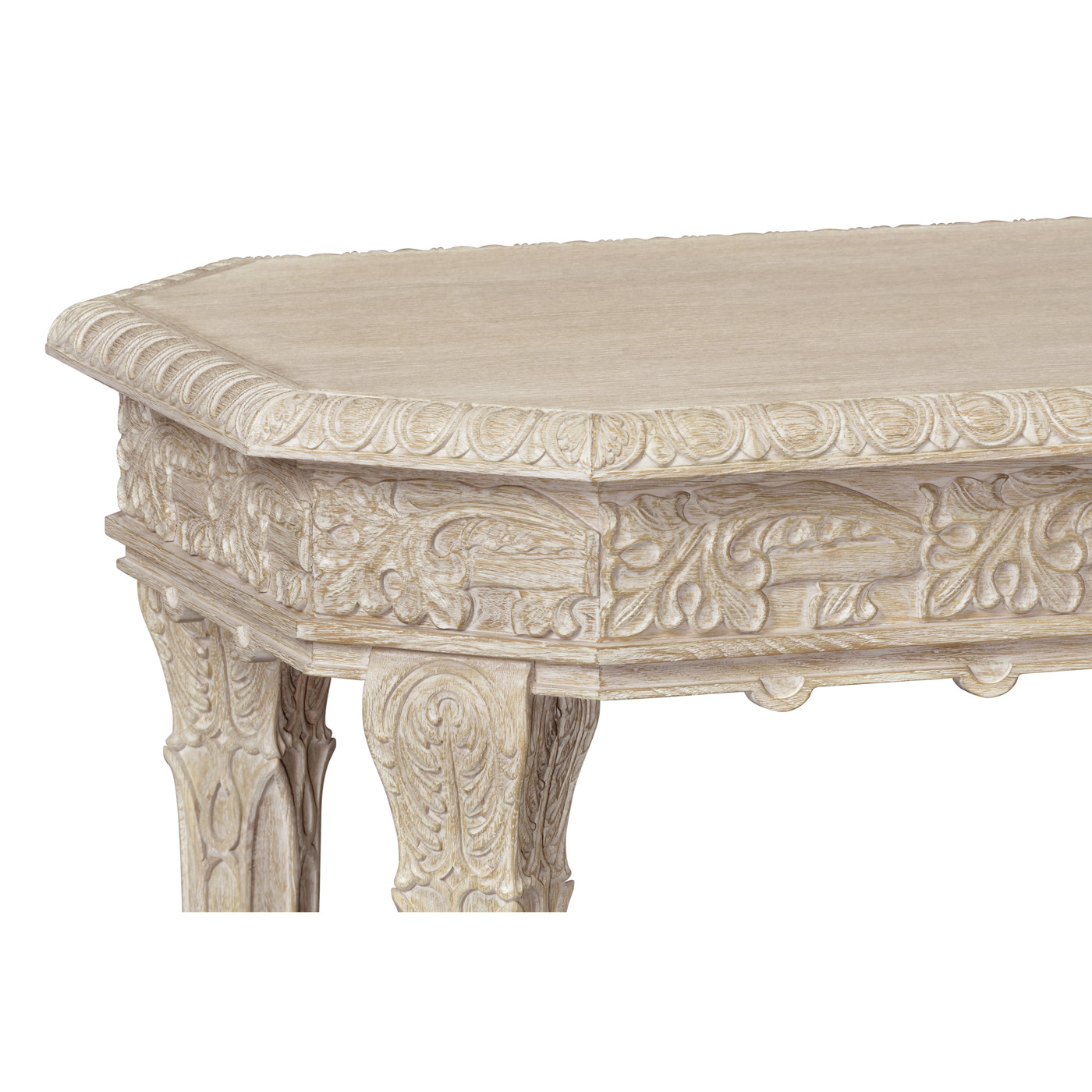 Bellefontaine Venetian White Oak Console Table