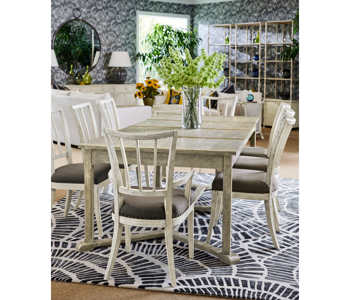 Circular Avalone Bronzed Stainless Steel Wall Hanging Mirror