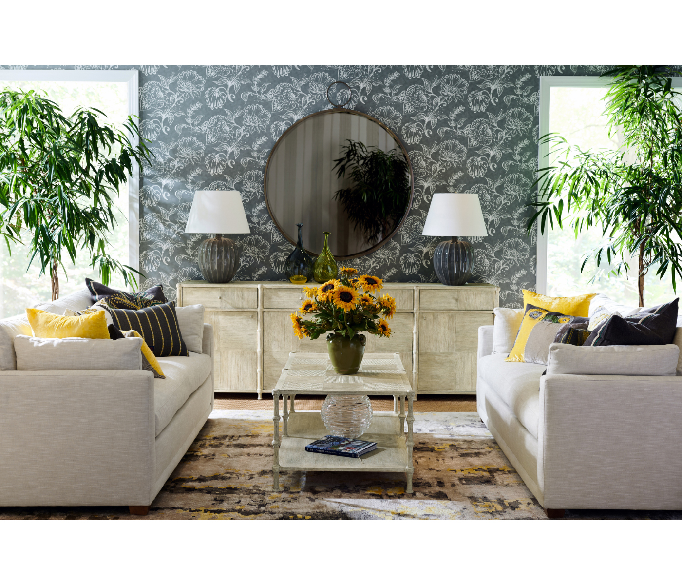 Circular Avalone Bronzed Stainless Steel Wall Hanging Mirror