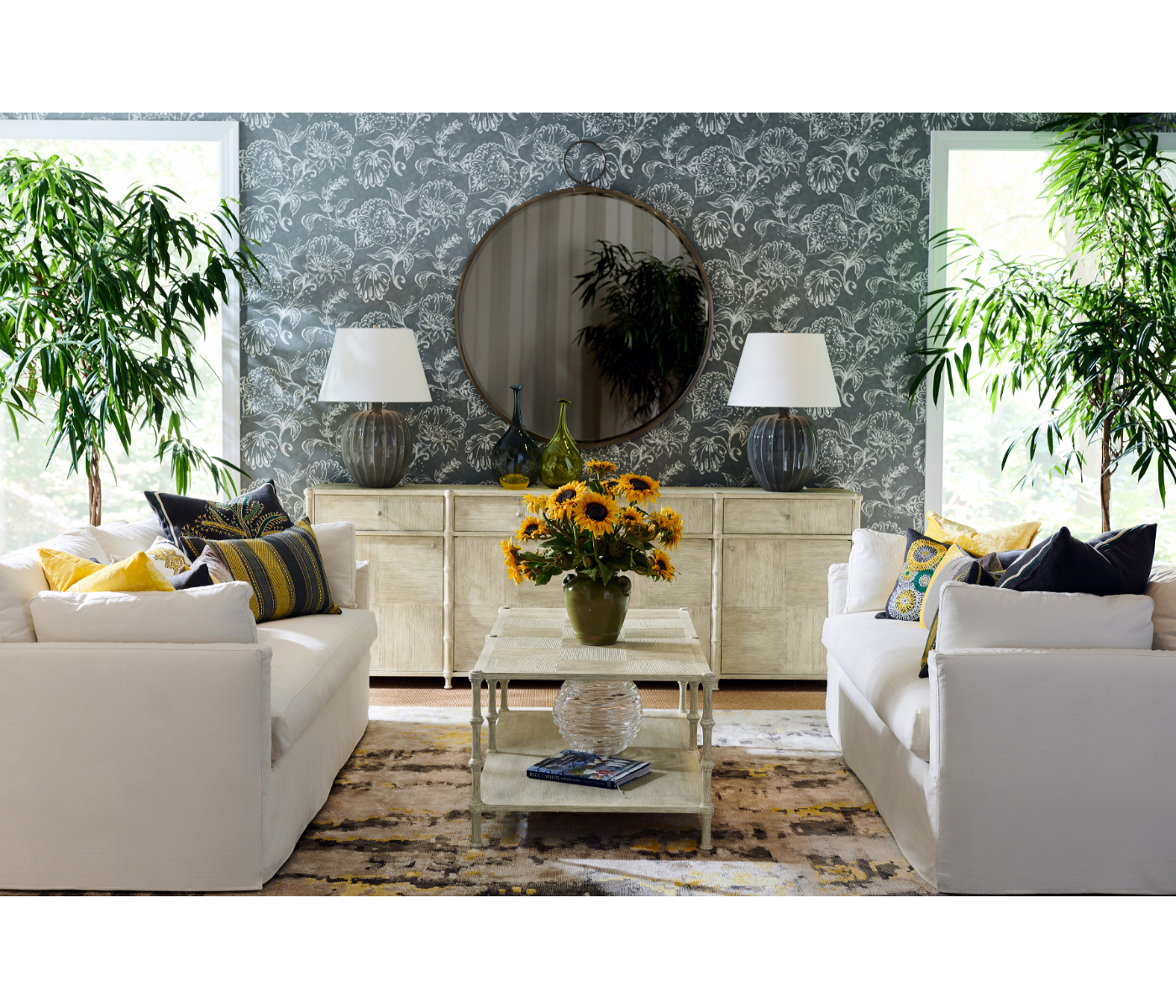 Circular Avalone Bronzed Stainless Steel Wall Hanging Mirror