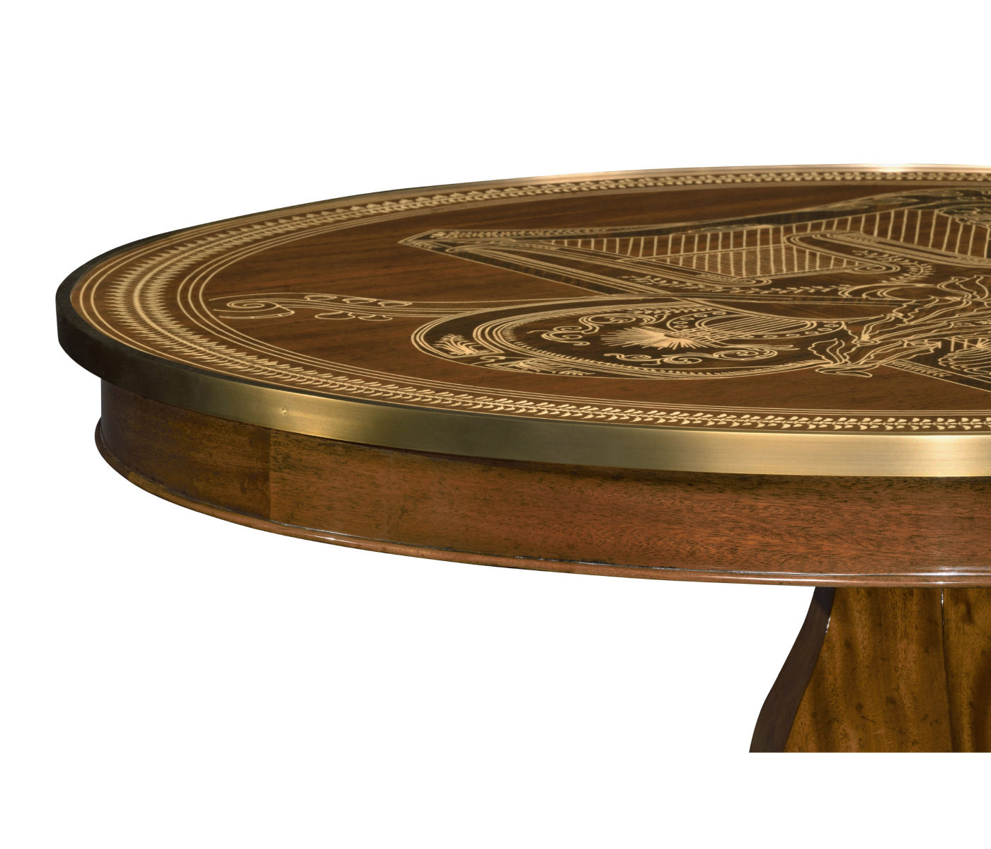 Medium Mahogany & Marquetry Right Hall Tilted Top Centre Table