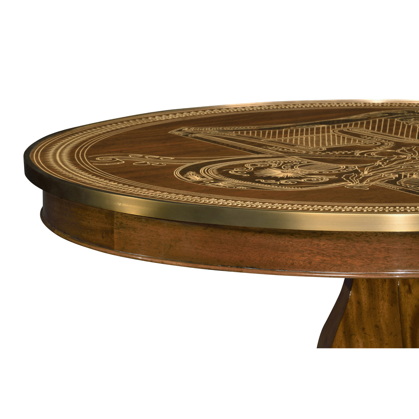 Medium Mahogany & Marquetry Right Hall Tilted Top Centre Table