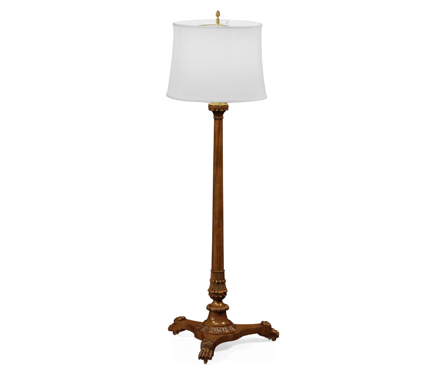 Neoclassical French Walnut Floor Lamp