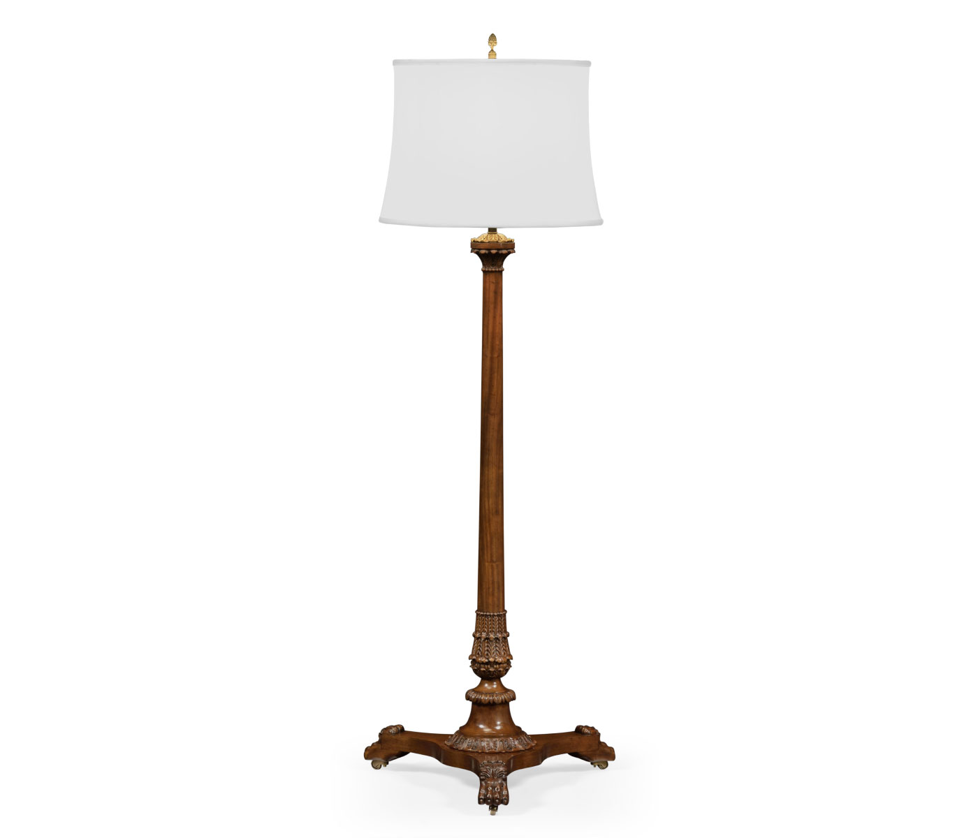 Neoclassical French Walnut Floor Lamp