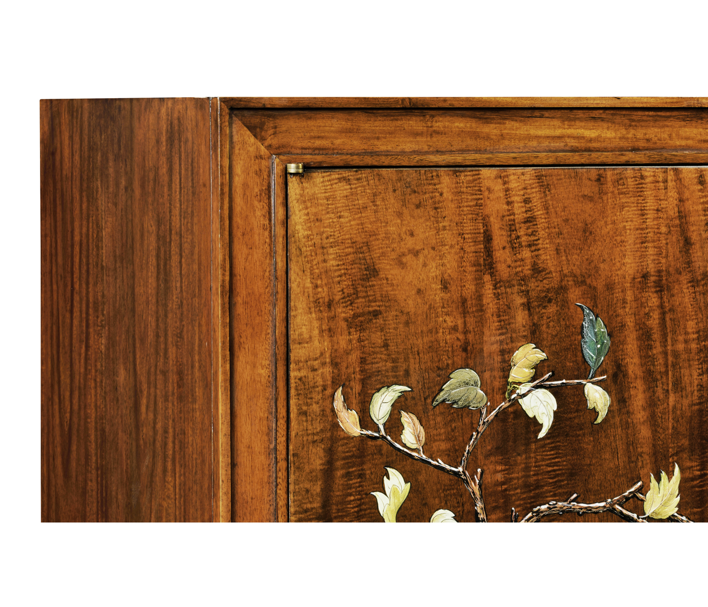 Art Deco Imperial Mahogany & Handpainted Left Salon Cabinet