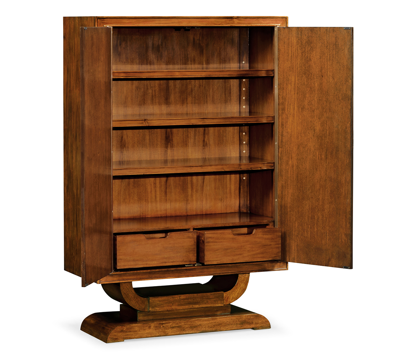 Art Deco Imperial Mahogany & Handpainted Left Salon Cabinet