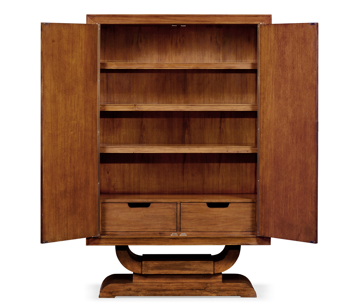 Art Deco Imperial Mahogany & Handpainted Right Salon Cabinet