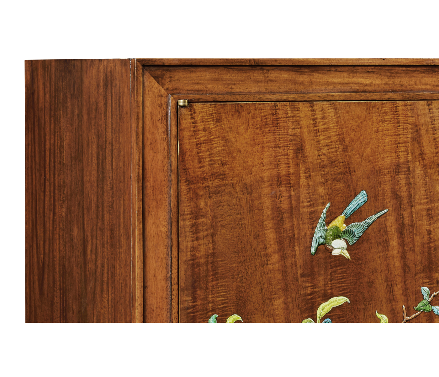 Art Deco Imperial Mahogany & Handpainted Right Salon Cabinet