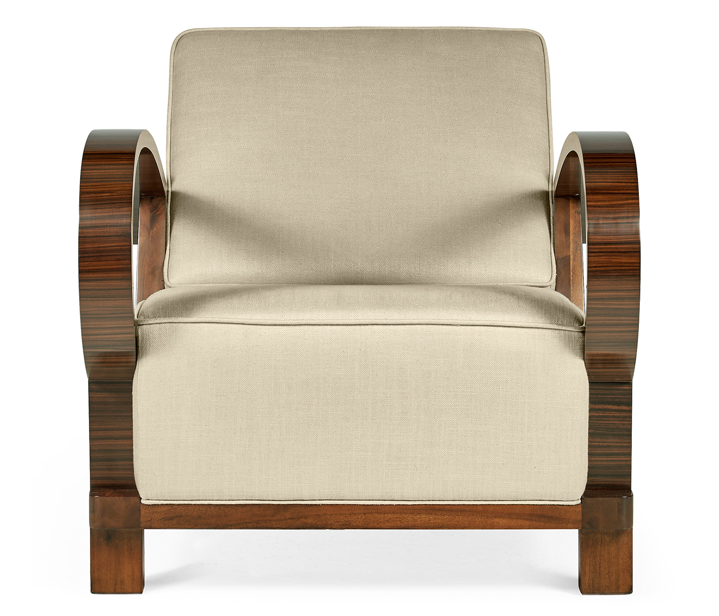 Moderne High Lustre Santos Rosewood Arm Chair