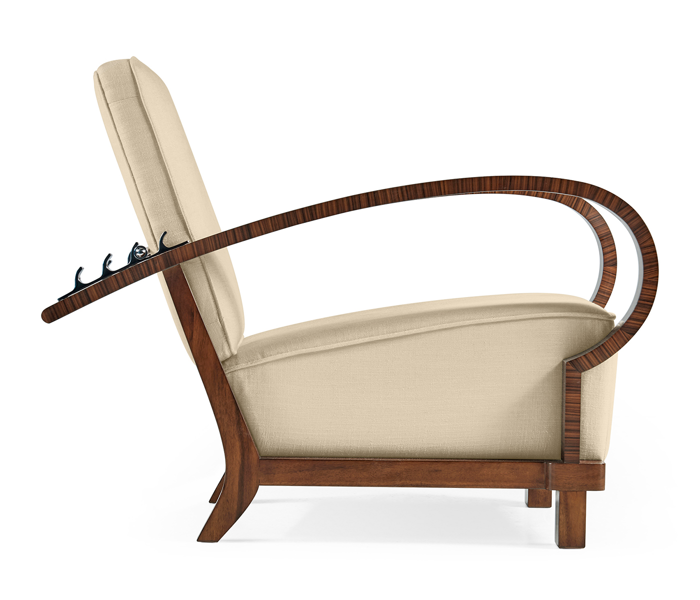 Moderne High Lustre Santos Rosewood Arm Chair