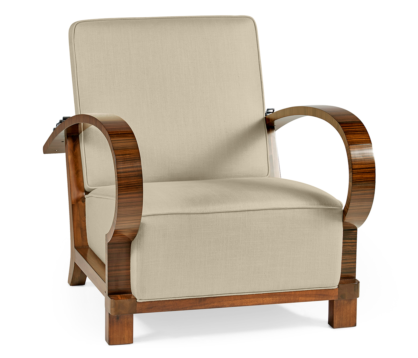 Moderne High Lustre Santos Rosewood Arm Chair