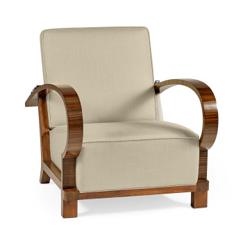 Moderne High Lustre Santos Rosewood Arm Chair