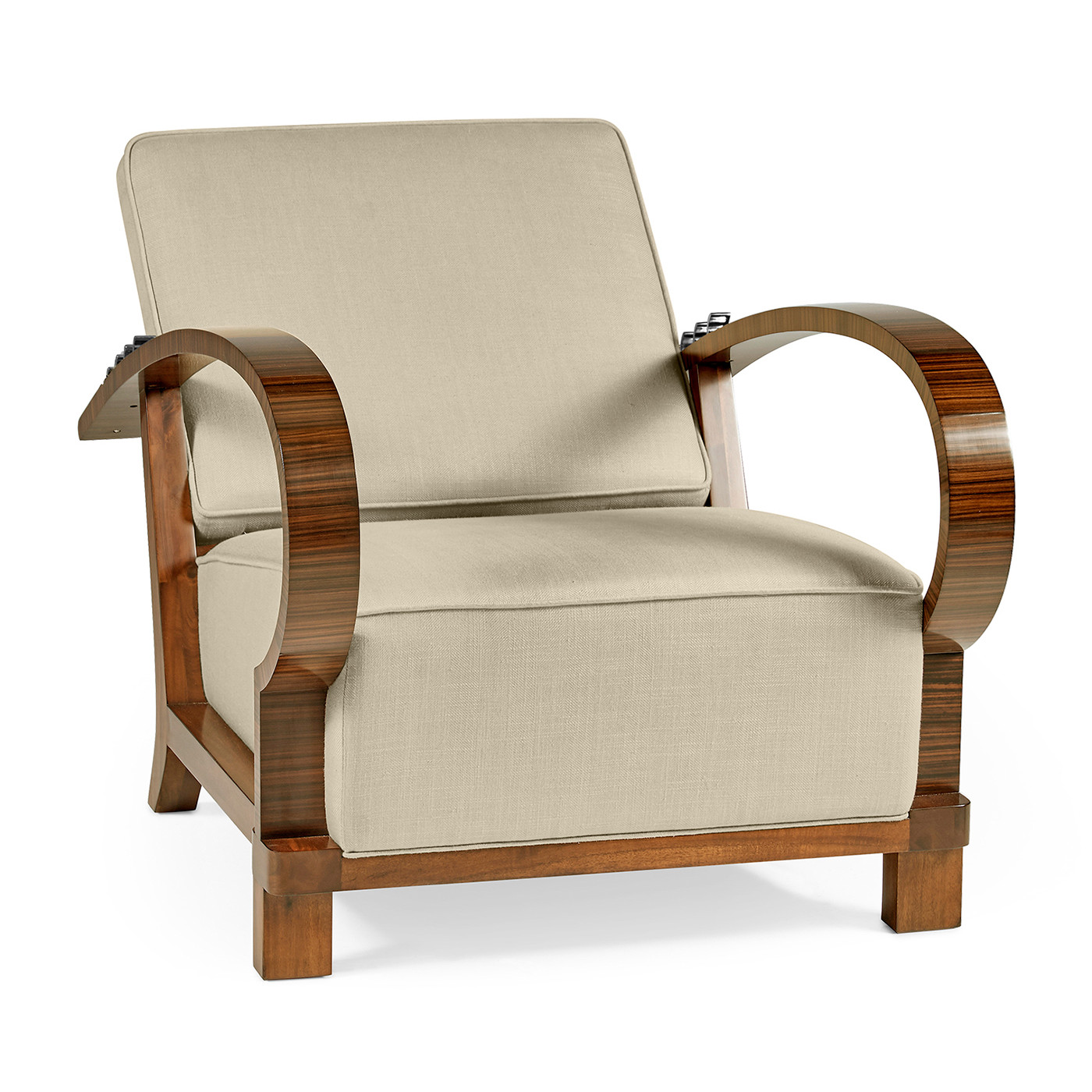 Moderne High Lustre Santos Rosewood Arm Chair