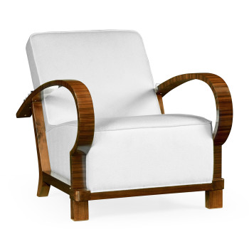 Moderne High Lustre Santos Rosewood Arm Chair