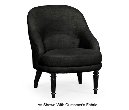 Napoleon III Black Slipper Chair