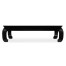 Square Ming Ebonized Coffee Table with Black Glass Top