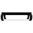 Square Ming Ebonized Coffee Table with Black Glass Top