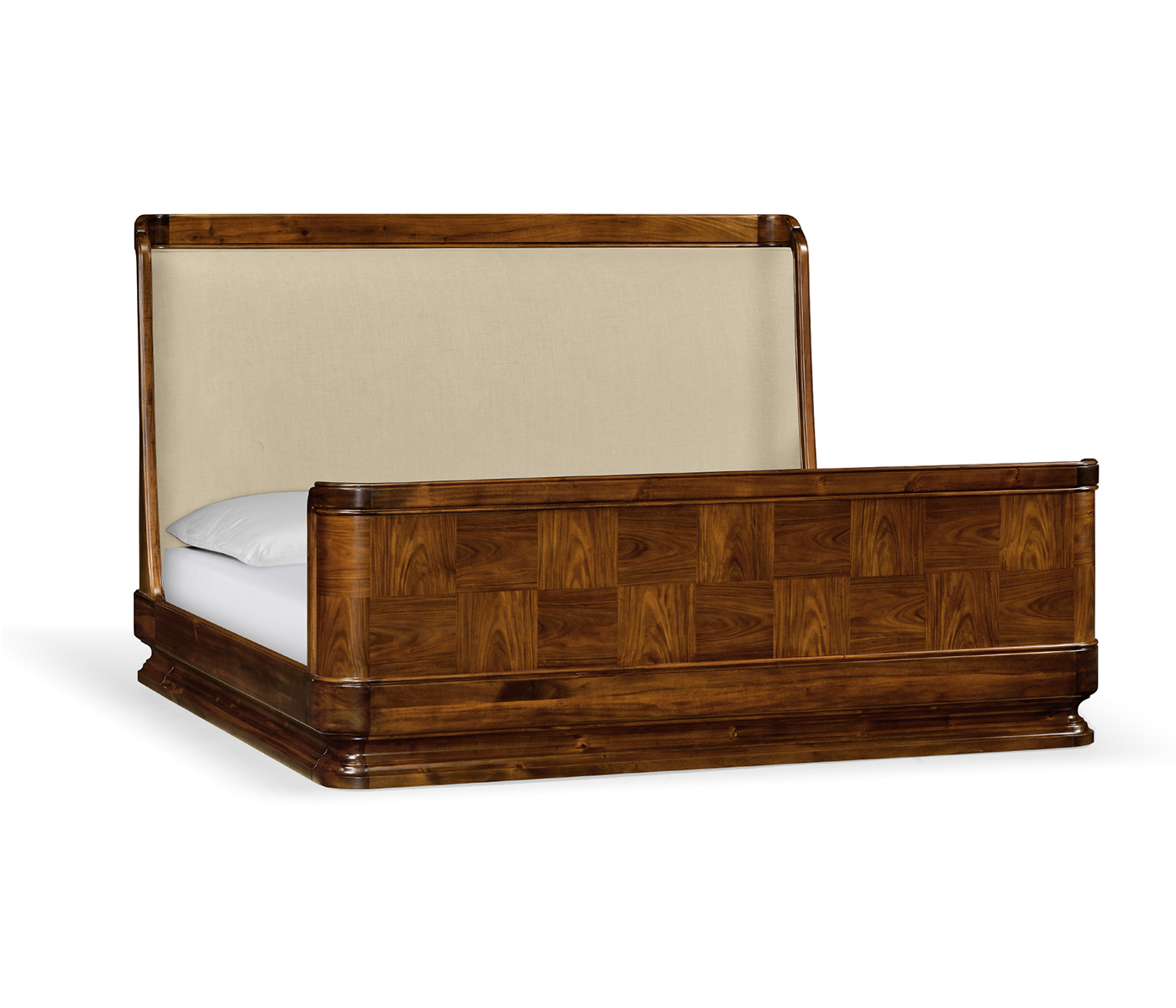 Moderne High Lustre Santos Rosewood US Queen Bed