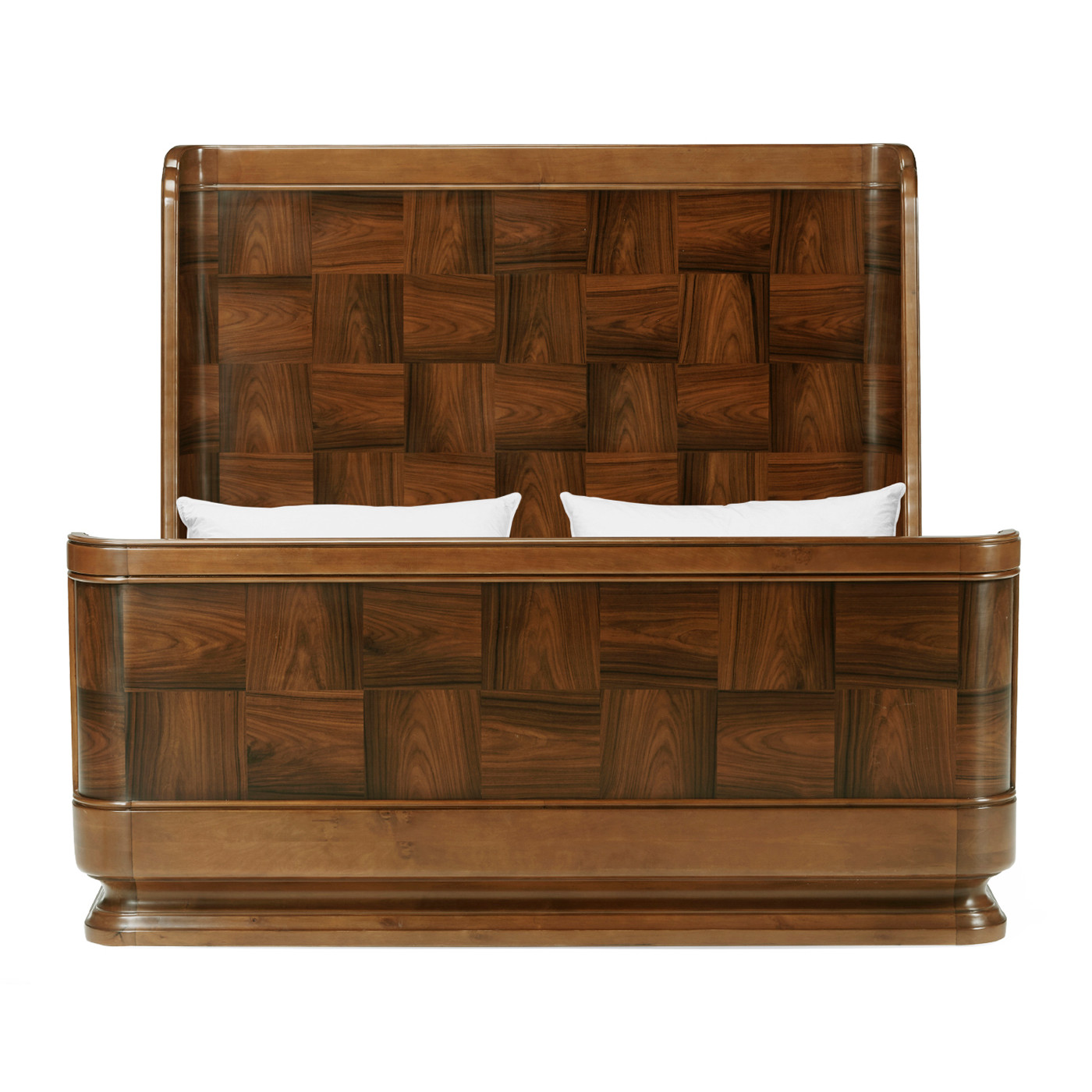 Moderne High Lustre Santos Rosewood US Queen Bed