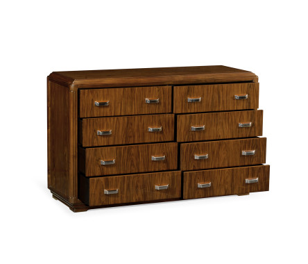 Moderne High Lustre Santos Rosewood Chests of Eight Drawers