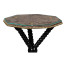 Black Edwardian Campaign Side Table with Glass Top