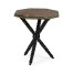 Black Edwardian Campaign Side Table with Glass Top