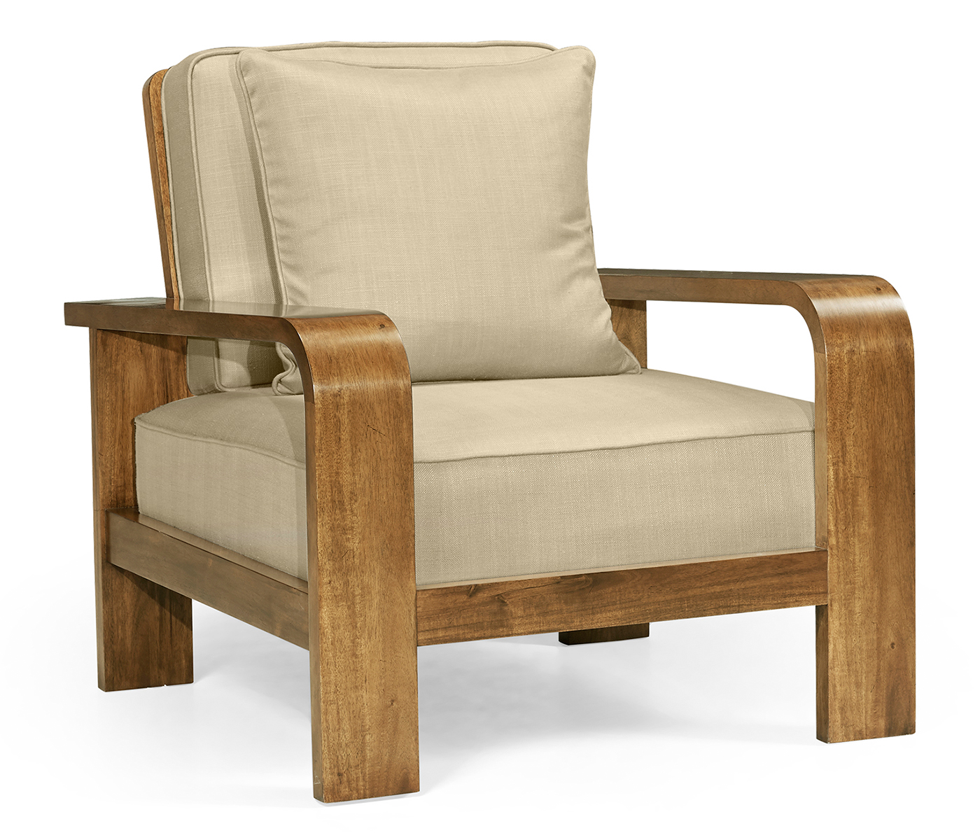 Moderne Medium Brown Elm Lounge Chair
