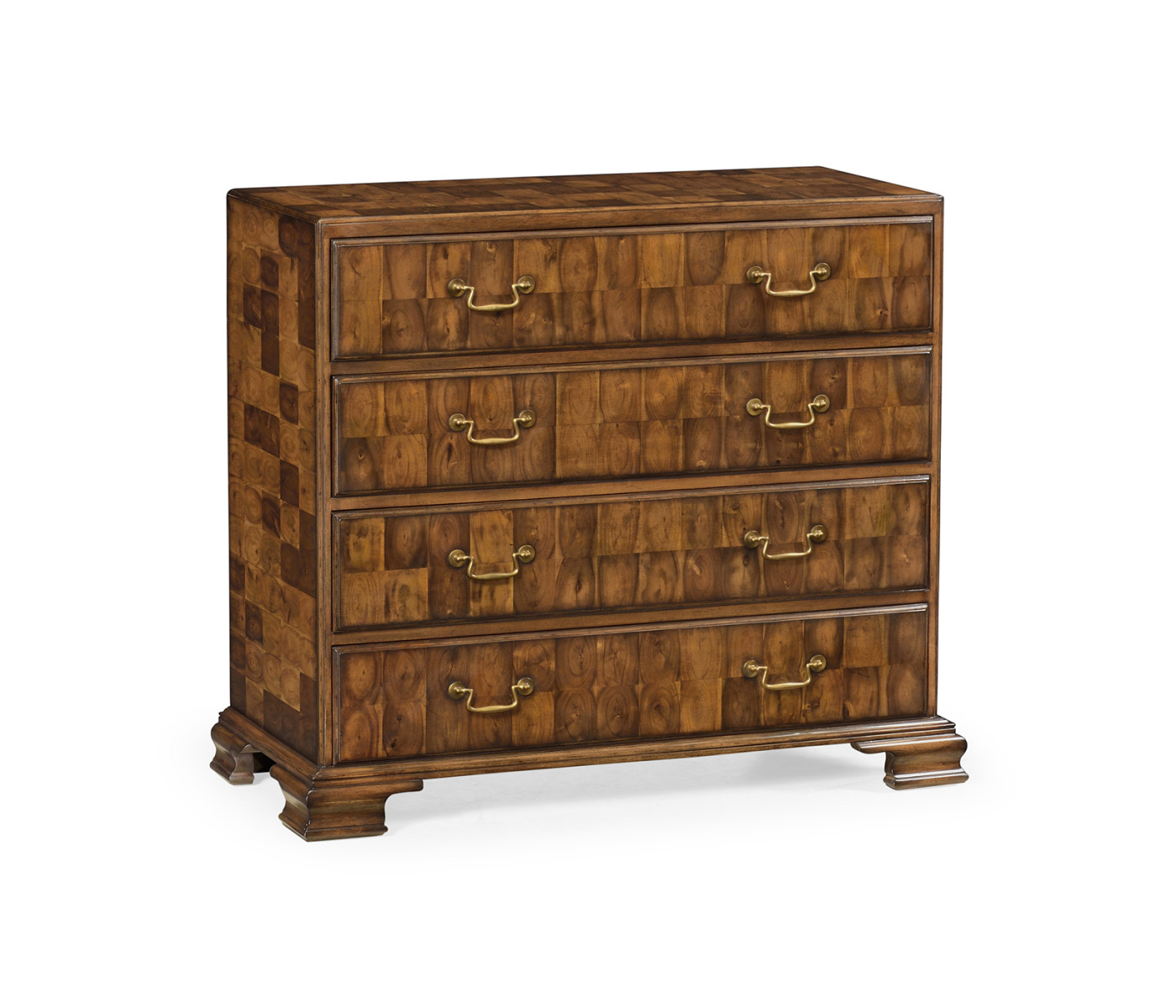 Chippendale Honey Walnut Chest of Drawers