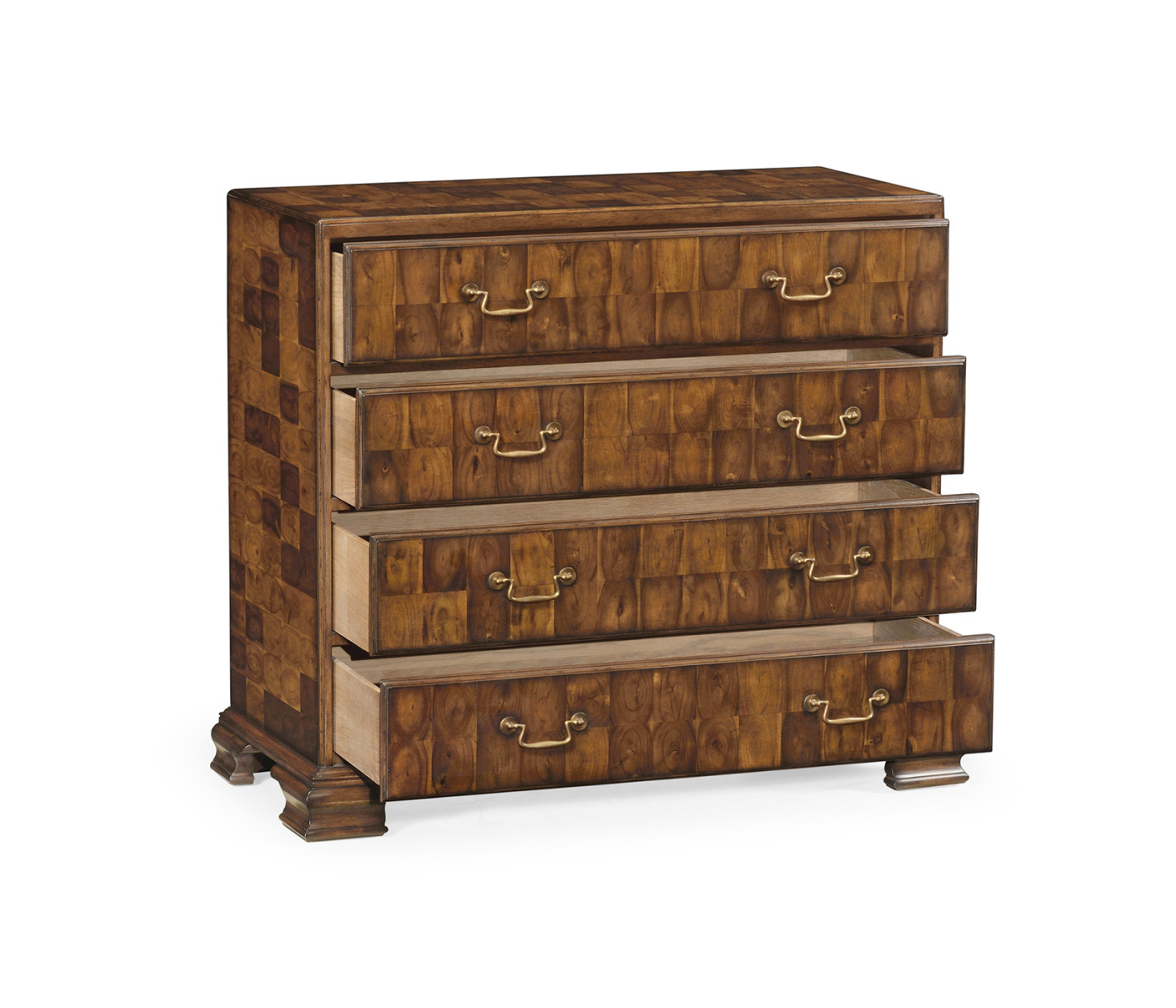 Chippendale Honey Walnut Chest of Drawers