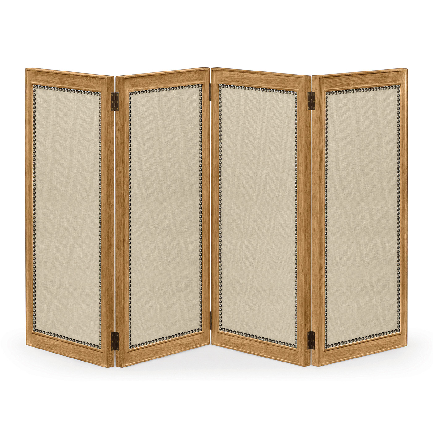 Brushed Medium Brown Oak Screen. Upholstered in MAZO