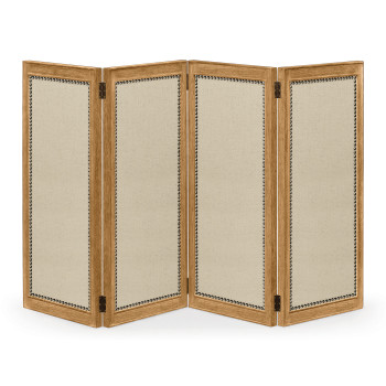 Brushed Medium Brown Oak Screen. Upholstered in MAZO