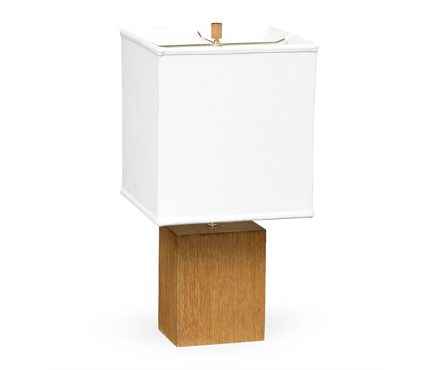 Square Brushed Golden Oak Table Lamp