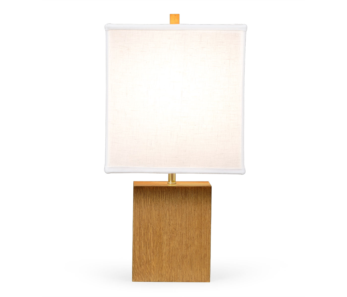 Square Brushed Golden Oak Table Lamp