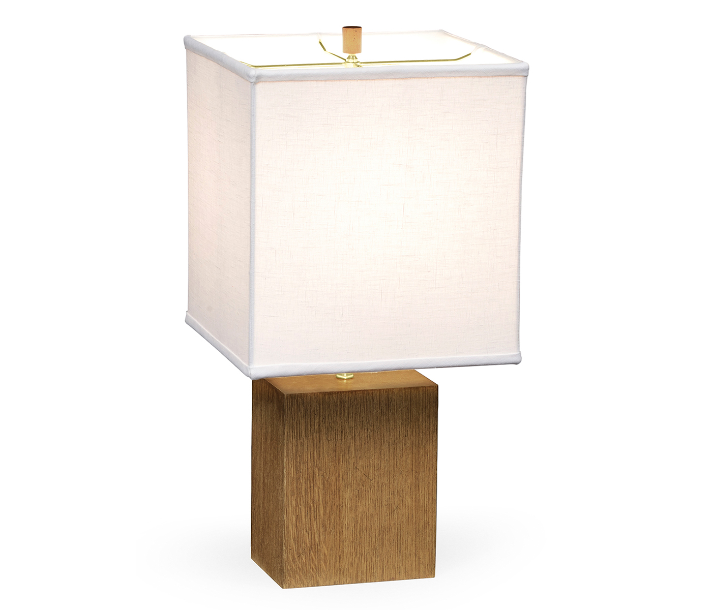 Square Brushed Golden Oak Table Lamp