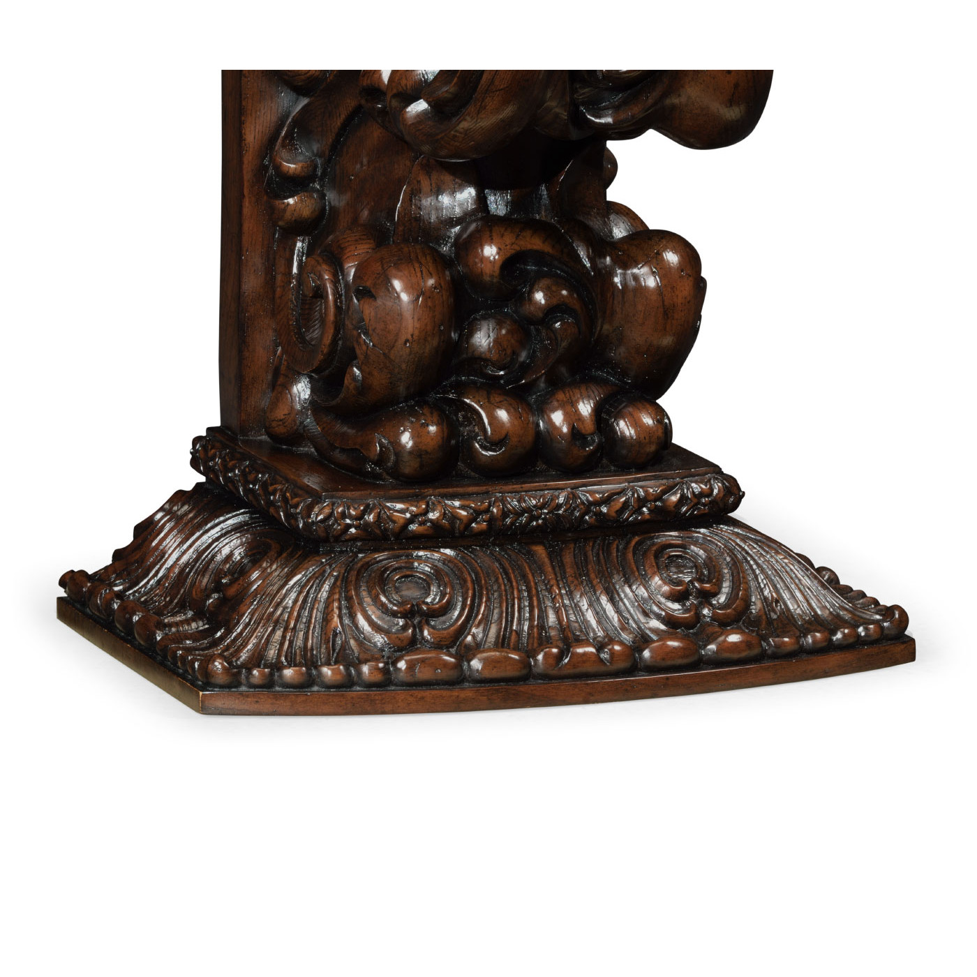Hand Carved Rich Chestnut Corbel End Table