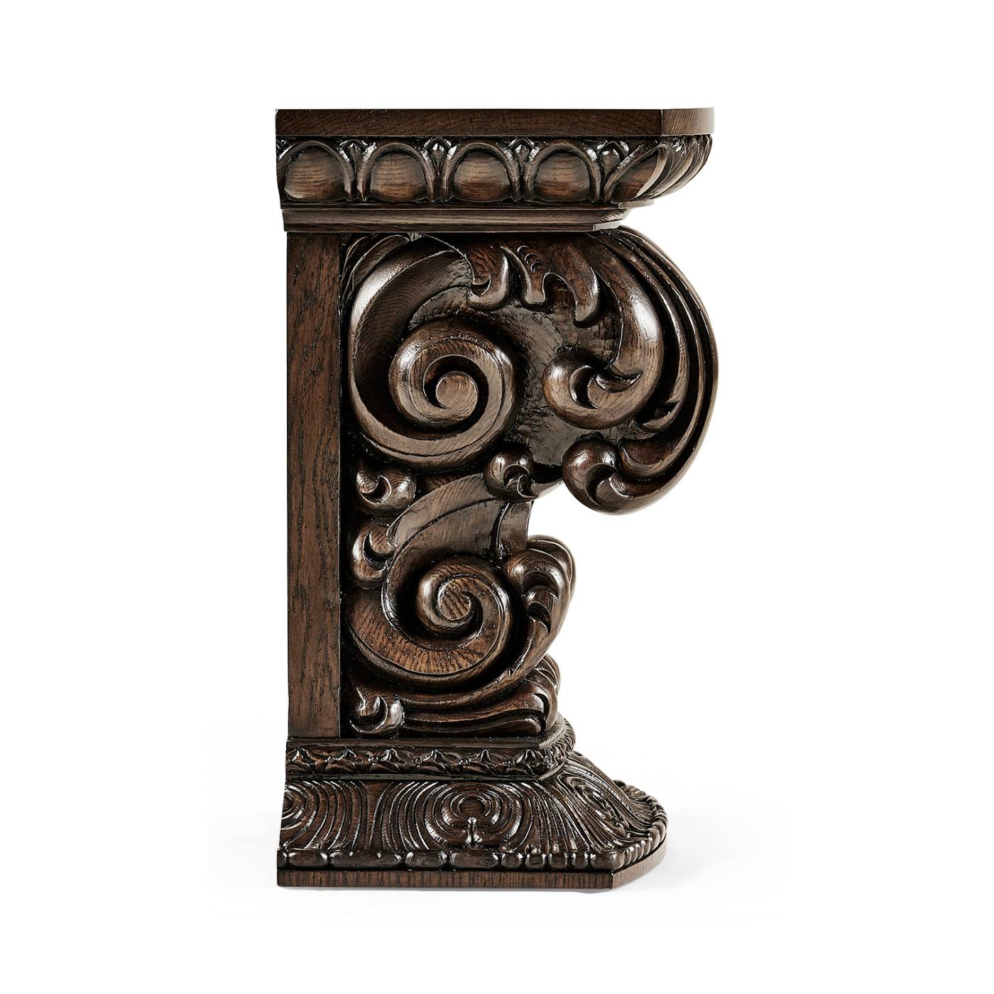 Hand Carved Rich Chestnut Corbel End Table