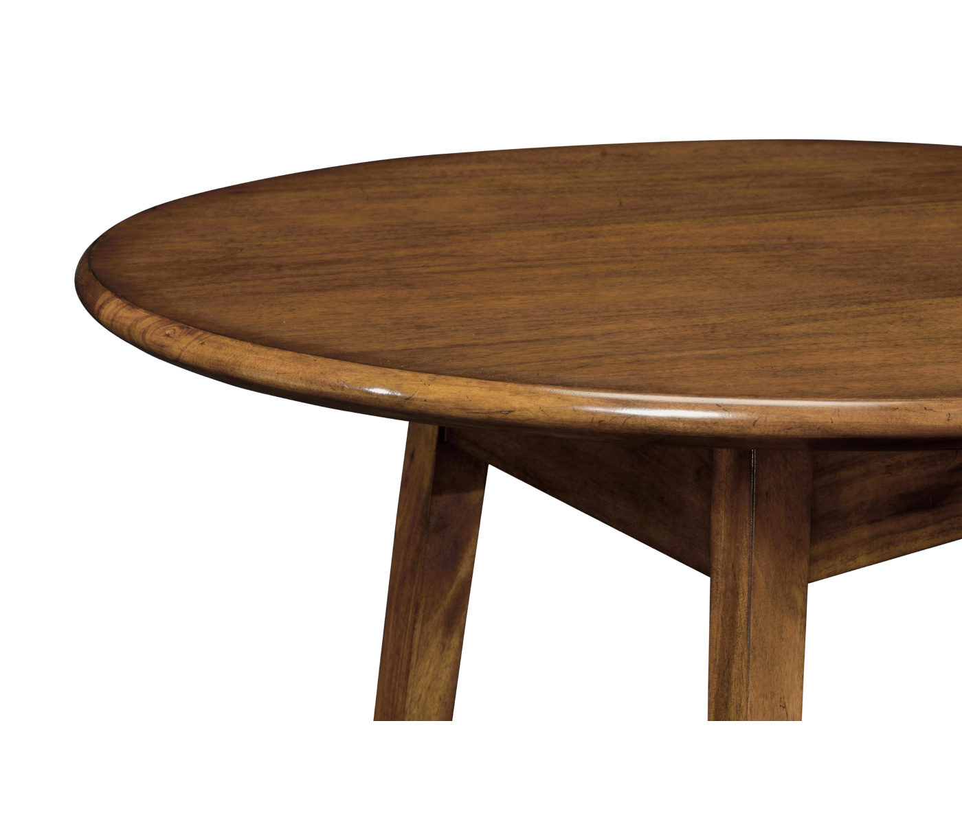 Round Honey Walnut Cricket End Table