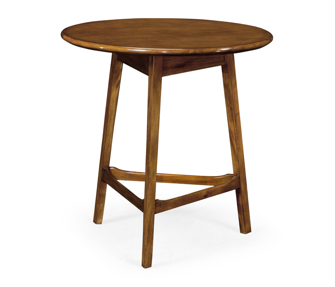 Round Honey Walnut Cricket End Table