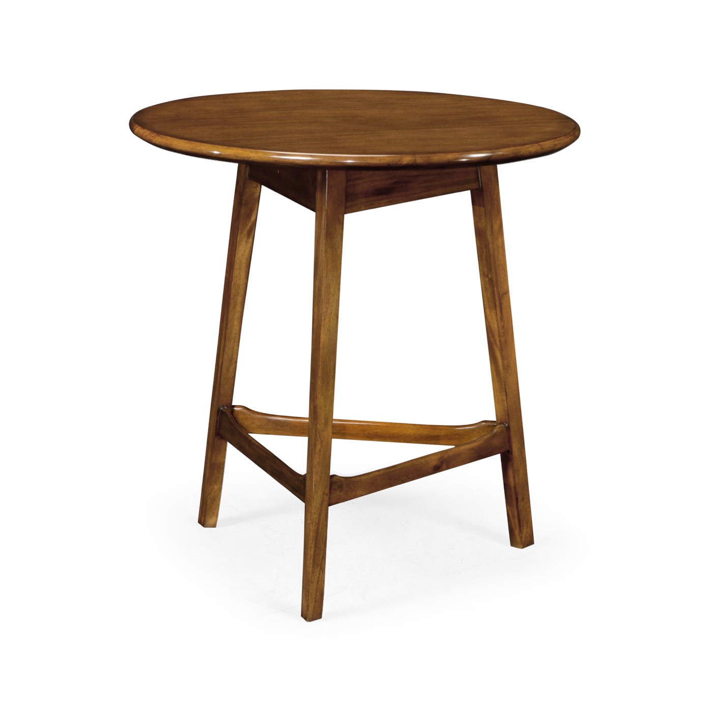 Round Honey Walnut Cricket End Table
